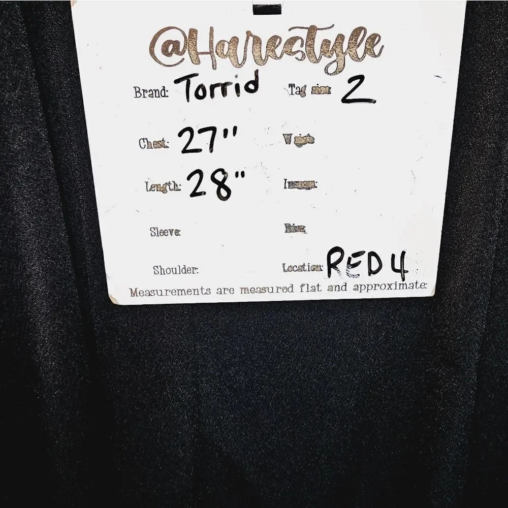 Torrid 2 black lace accent swing top NWT - Picture 9 of 10